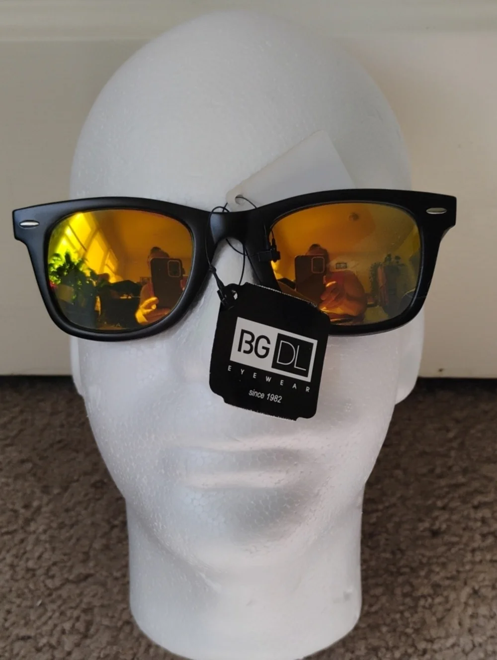 Classic Black Frame Sunglasses with Orange Mirrored Lenses Set Of 3 BGDL BNWT